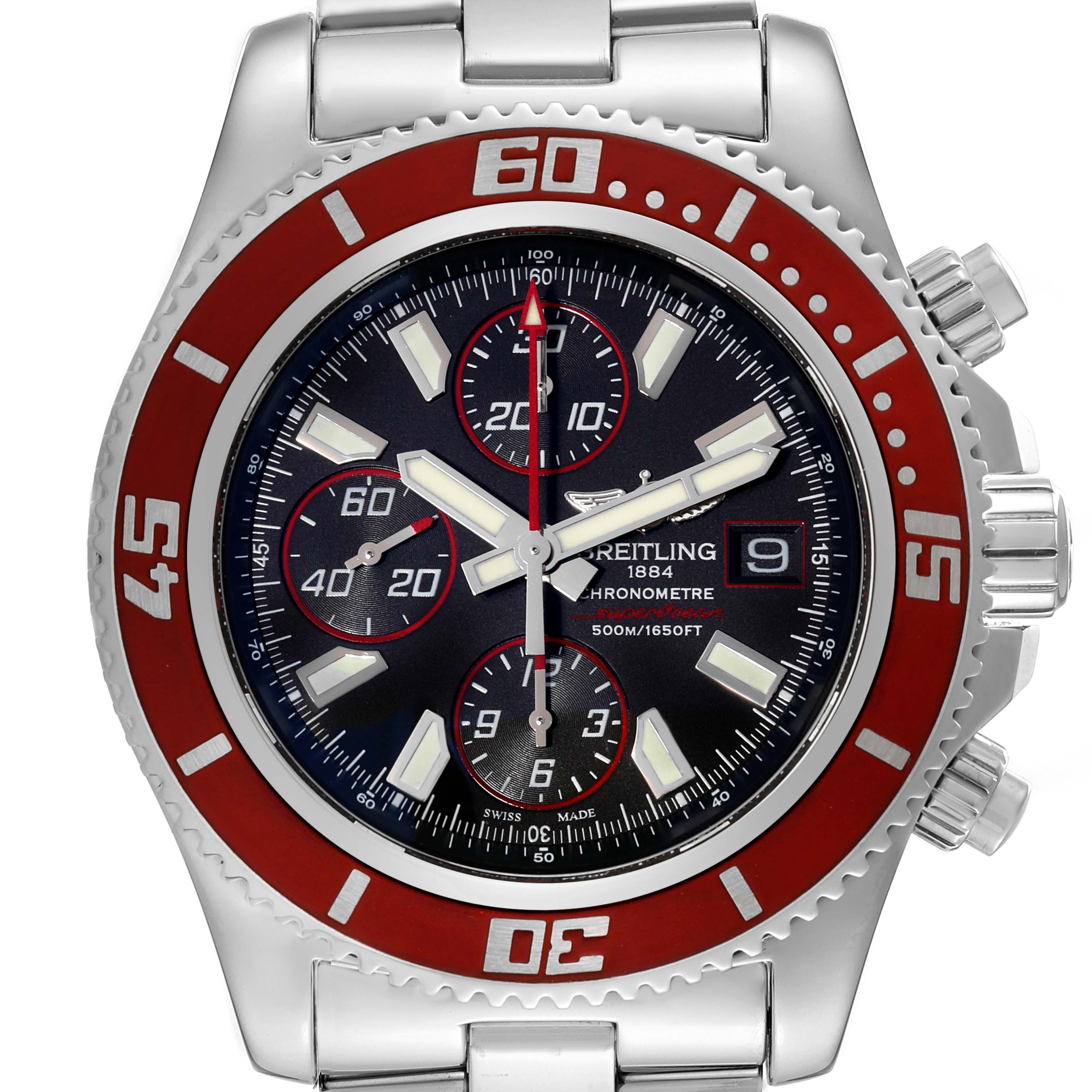 Breitling Aeromarine SuperOcean II Red Bezel Limited Edition Mens Watch ...