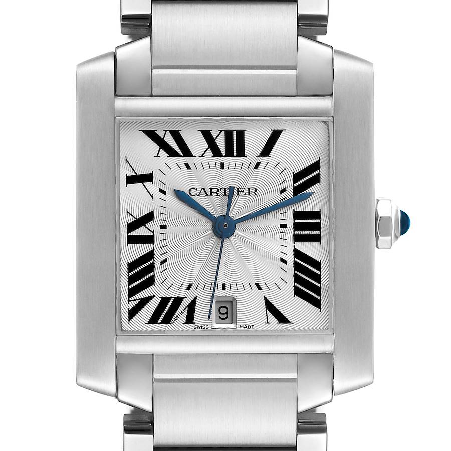 Cartier Tank Francaise Large Automatic Steel Mens Watch W51002Q3 Papers SwissWatchExpo