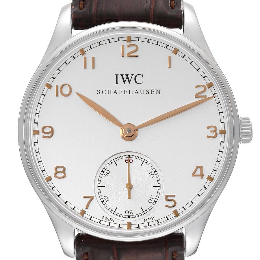 IWC Portuguese Silver Dial Manual Steel Mens Watch IW545408 SwissWatchExpo