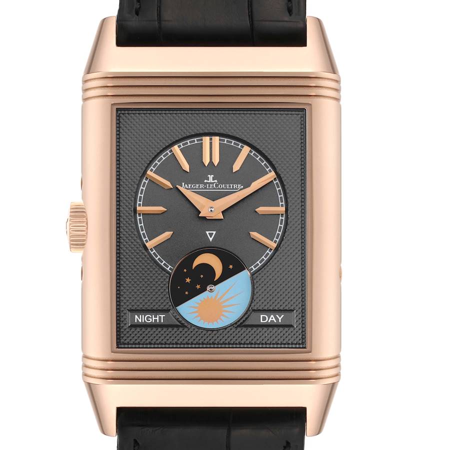 Jaeger LeCoultre Reverso Tribute Duoface Rose Gold Mens Watch 216.2.D3 Q3912420 Card SwissWatchExpo