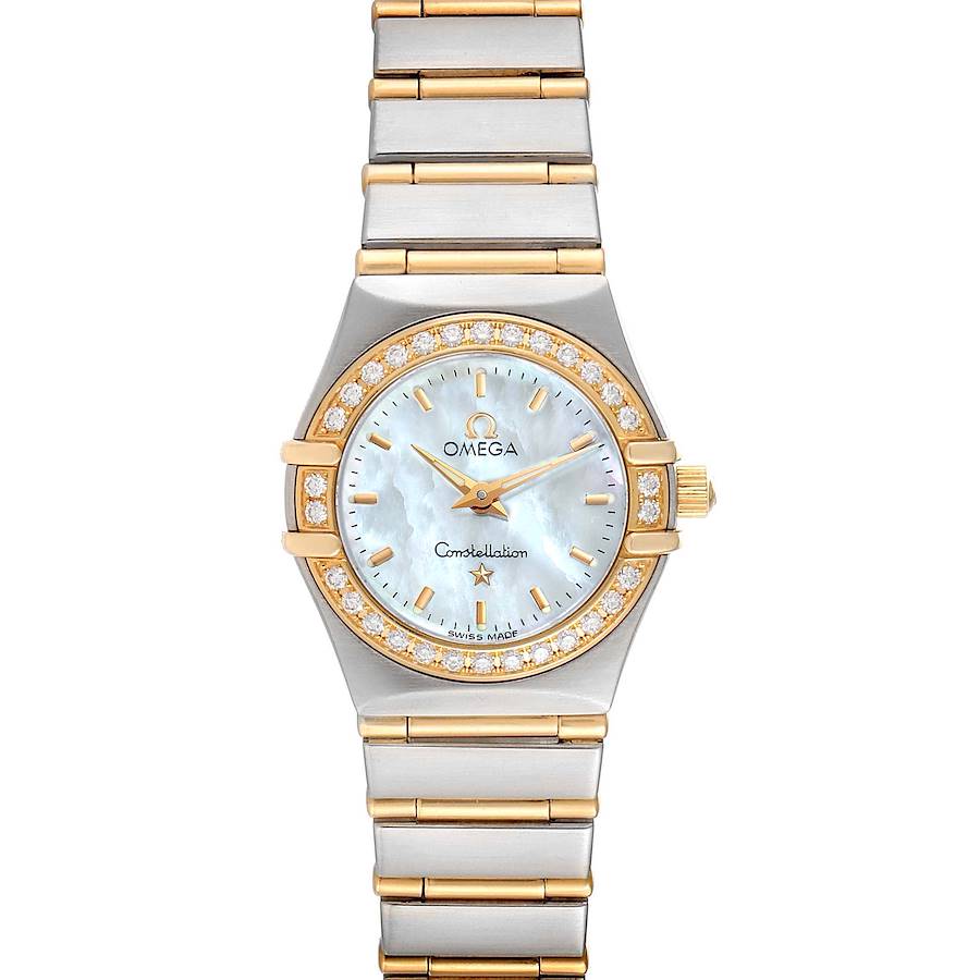 Omega Constellation Steel Yellow Gold MOP Diamond Watch 1267.70.00 Box Card SwissWatchExpo