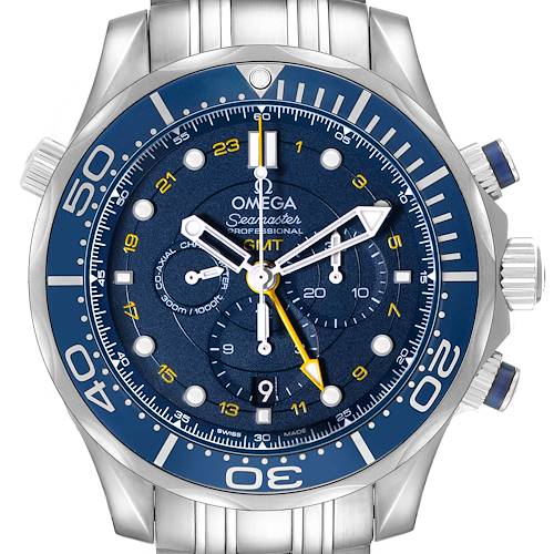 Photo of Omega Seamaster 300 GMT Steel Mens Watch 212.30.44.52.03.001 Box Card