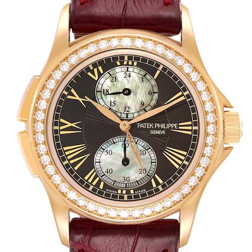 Photo of NOT FOR SALE Patek Philippe Calatrava Travel Time Rose Gold MOP Diamond Watch 4934 PARTIAL PAYMENT