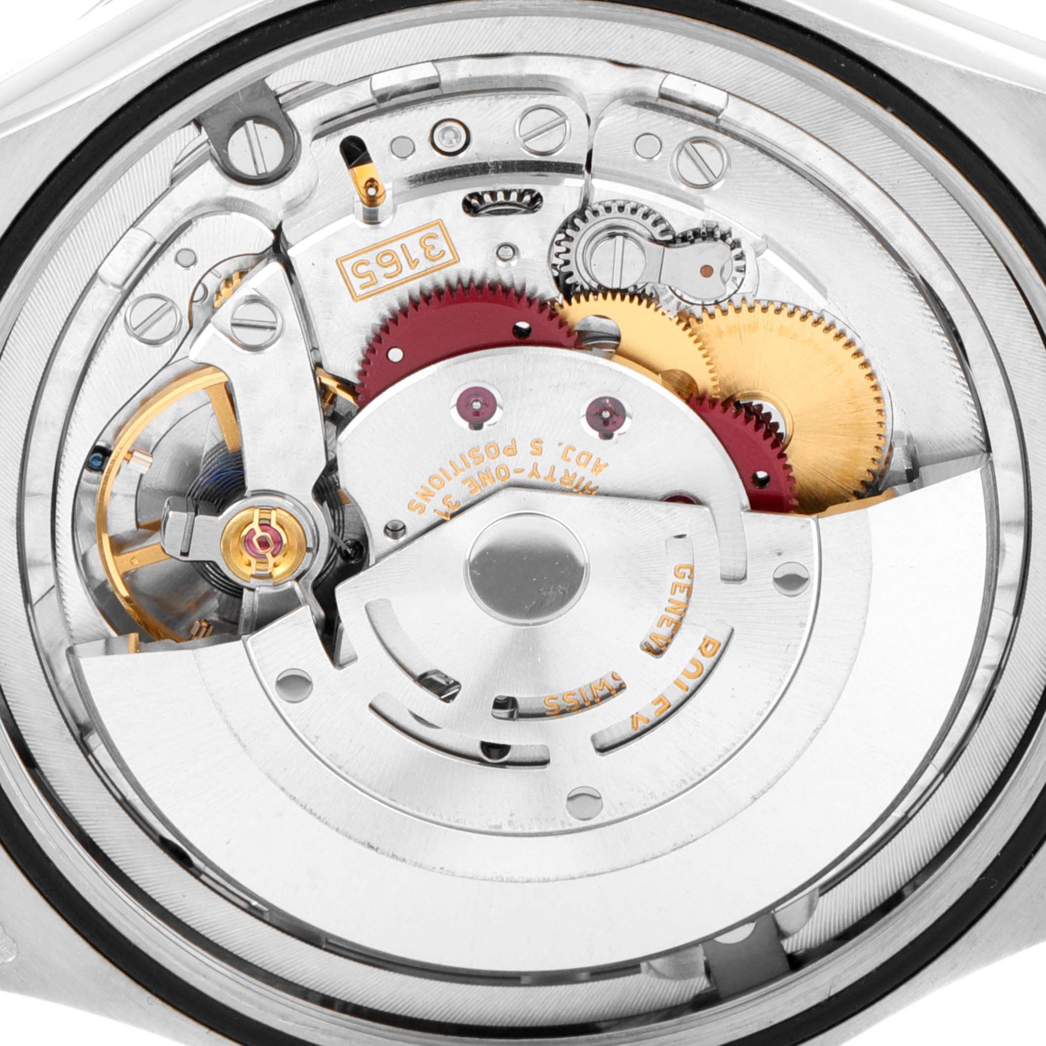 This image shows the intricate internal mechanical movement of a Rolex Cellini 50519 Men's White Gold Black Dial 50519 Men's White Gold Black Dial watch, viewed from the back.