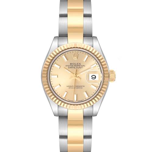 Photo of Rolex Datejust 28 Steel Yellow Gold Champagne Dial Ladies Watch 279173 Box Card