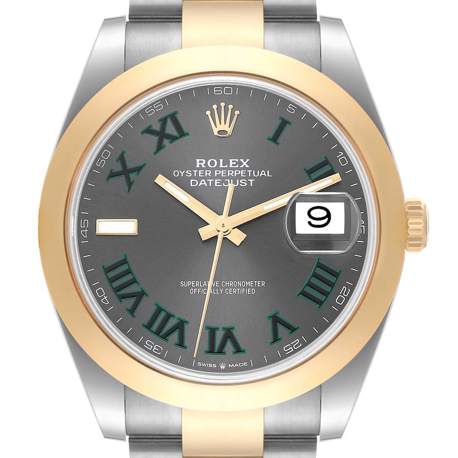 Rolex Datejust 41 Steel Yellow Gold Wimbledon Dial Mens Watch 126303 Box Card SwissWatchExpo