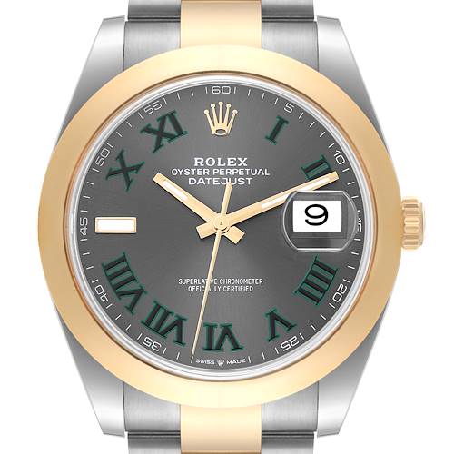 Photo of Rolex Datejust 41 Steel Yellow Gold Wimbledon Dial Mens Watch 126303 Box Card