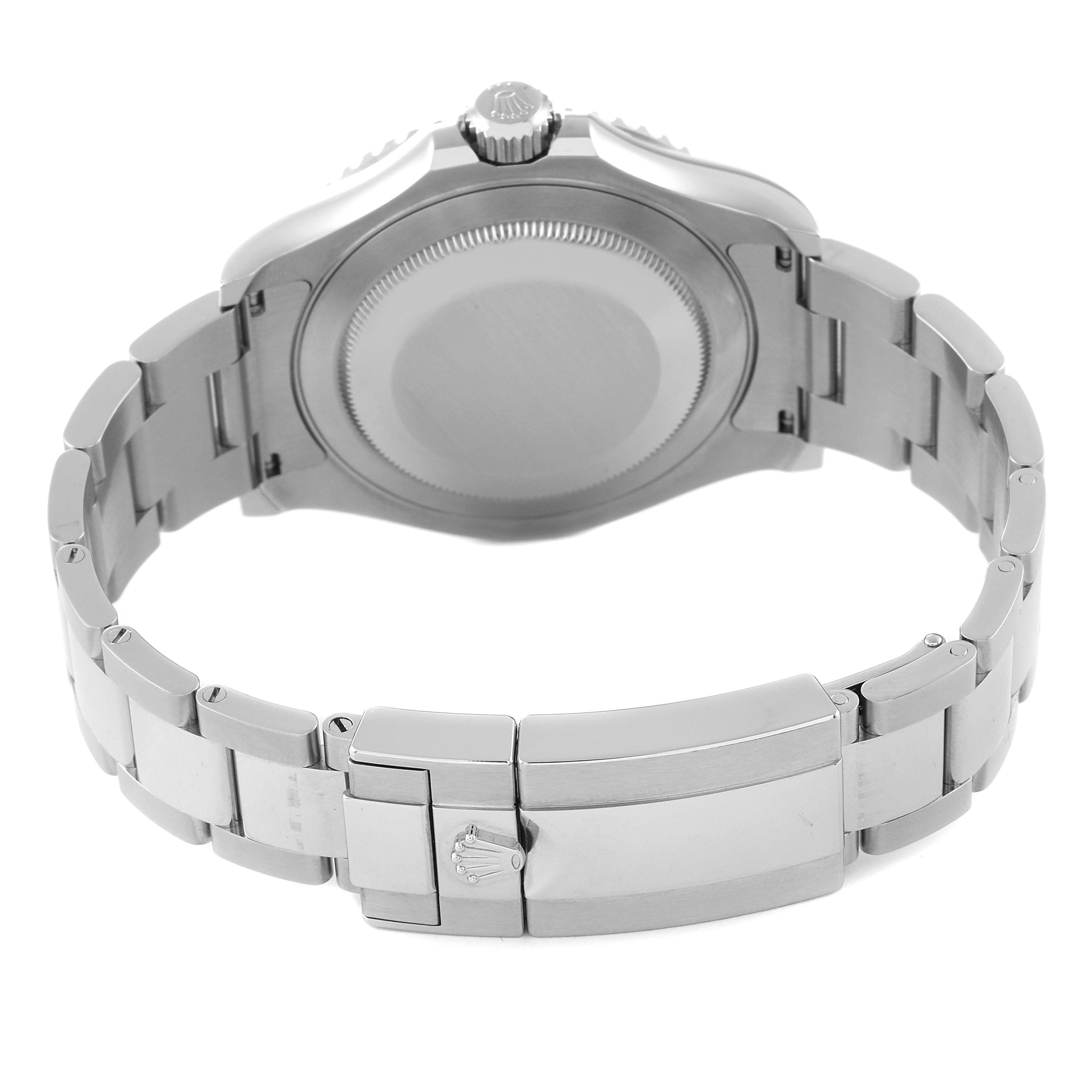 This image shows the back case and bracelet clasp of a Rolex Yacht-Master 126622 Men
s Stainless Steel Blue Dial 126622 Men
s Stainless Steel Blue Dial watch from a rear angle.