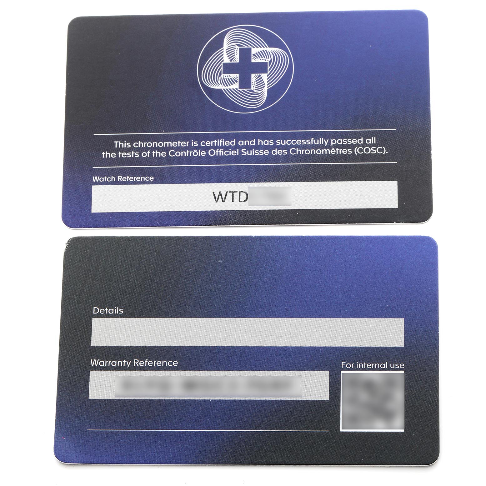 The image shows warranty and certification cards for a Tag Heuer Carrera CAR5A8AJ.FC6415 Men's Titanium Black Dial CAR5A8AJ.FC6415 Men's Titanium Black Dial watch, laid flat with text and reference numbers visible.