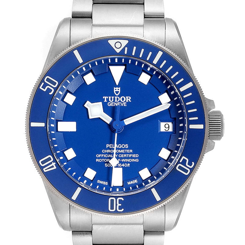 Tudor Pelagos Blue Dial Automatic Titanium Mens Watch 25600 Box Papers SwissWatchExpo