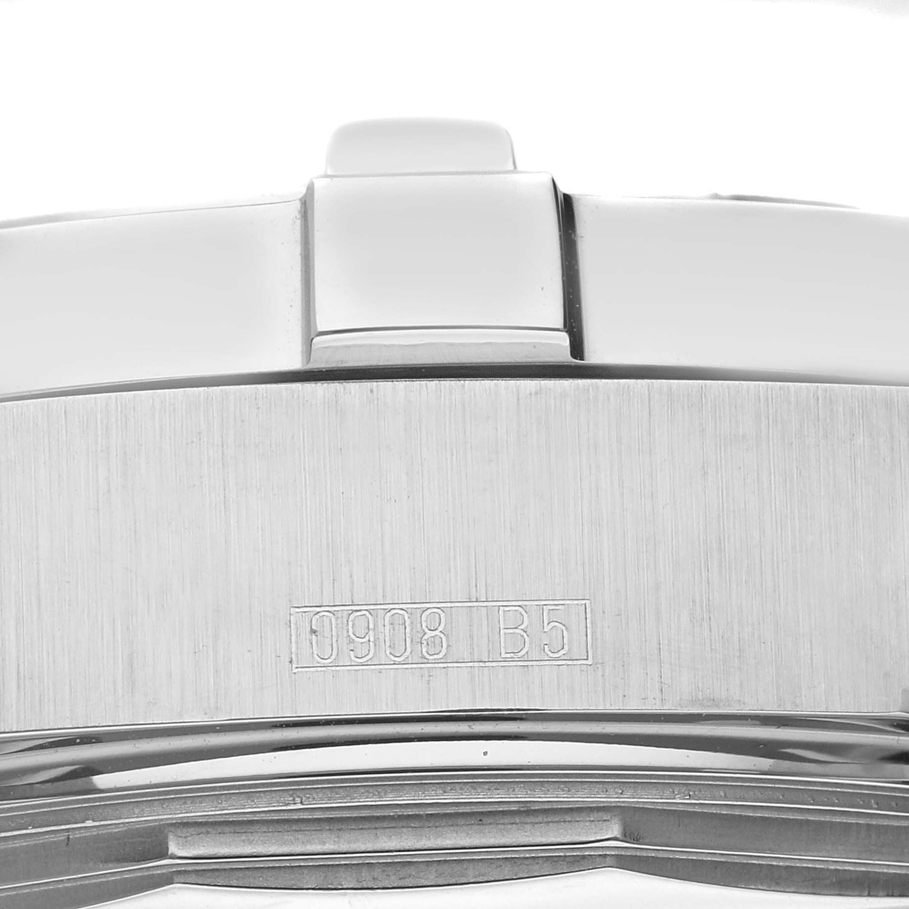 The image shows a close-up view of the clasp of a Breitling Superocean A17390 Men's Stainless Steel Black Dial A17390 Men's Stainless Steel Black Dial watch.