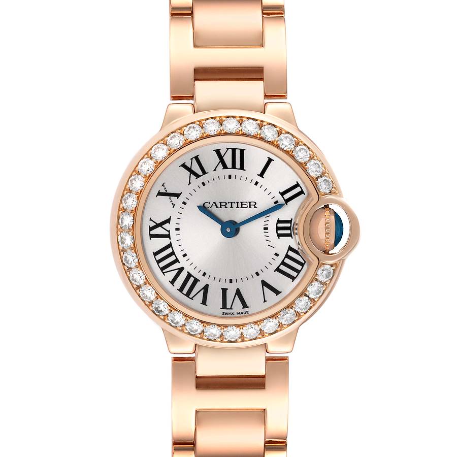 Cartier Ballon Blue Rose Gold Diamond Ladies Watch WJBB0015 SwissWatchExpo