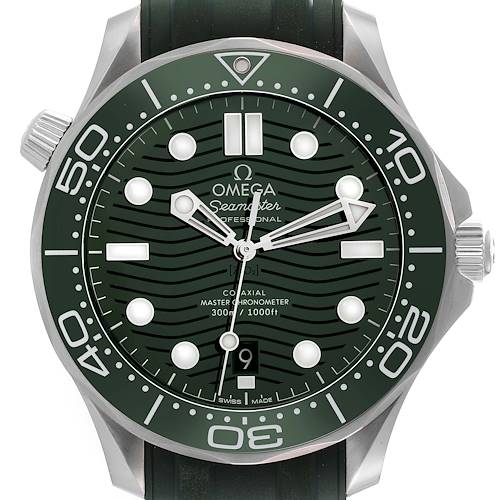 Photo of Omega Seamaster Diver Green Dial Steel Mens Watch 210.32.42.20.10.001 Box Card