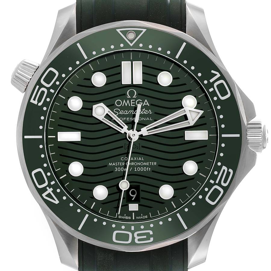 Omega Seamaster Diver Green Dial Steel Mens Watch 210.32.42.20.10.001 Box Card SwissWatchExpo