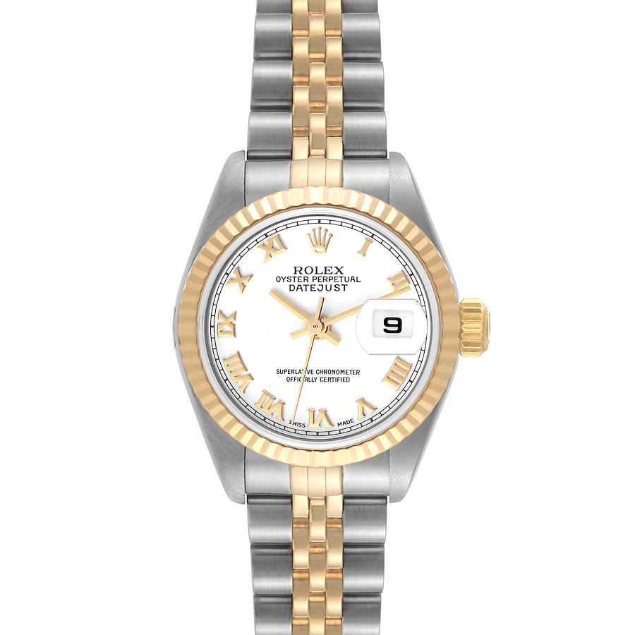 Rolex Datejust 26 Steel Yellow Gold White Roman Dial Ladies Watch 79173 SwissWatchExpo