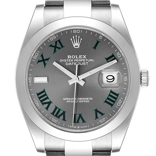 Photo of Rolex Datejust 41 Wimbledon Dial Steel Mens Watch 126300 Unworn