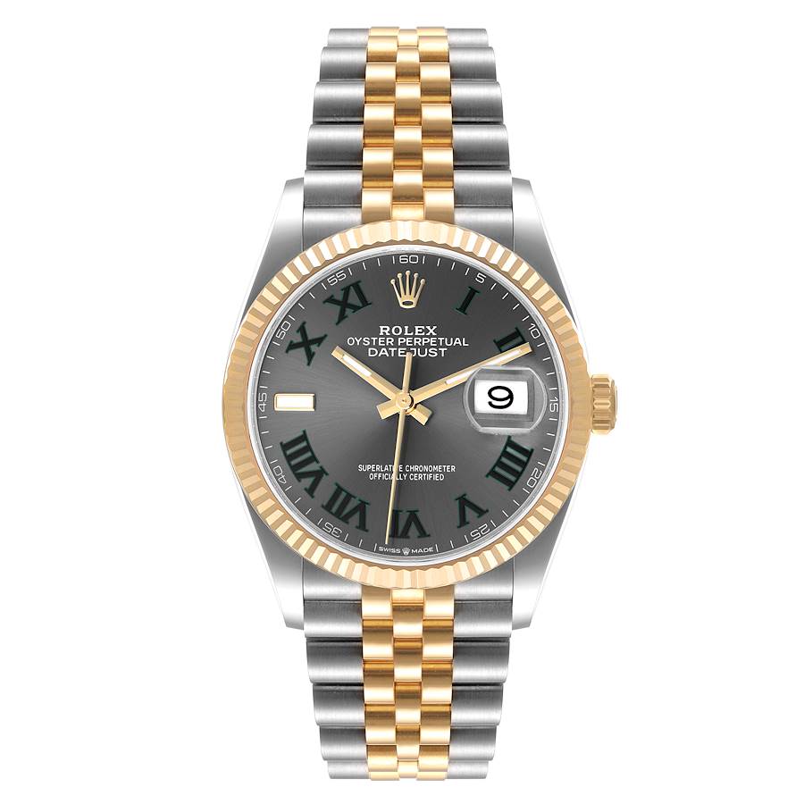 Rolex Datejust Steel Yellow Gold Wimbledon Dial Mens Watch 126233 Box ...