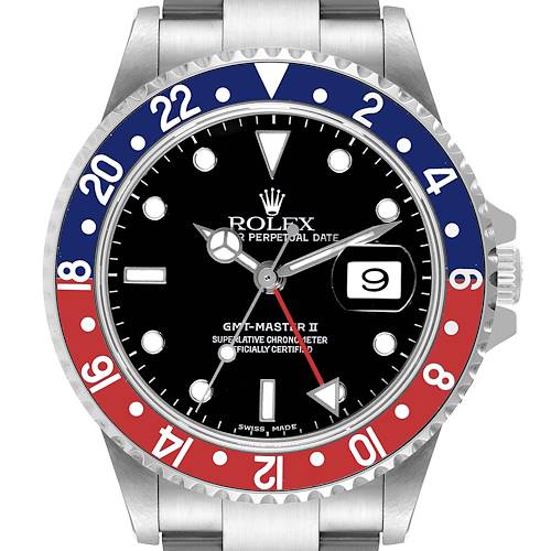 Photo of Rolex GMT Master II Pepsi Red and Blue Bezel Steel Mens Watch 16710 Box Papers