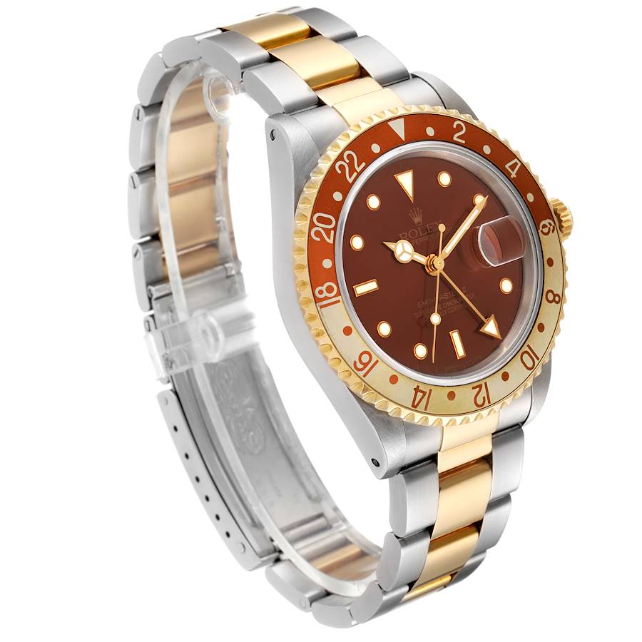 Rolex GMT Master Rootbeer Yellow Gold Steel Watch 16713 Box | SwissWatchExpo