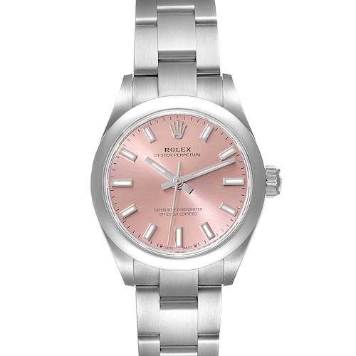 Photo of Rolex Oyster Perpetual Pink Dial Steel Ladies Watch 276200