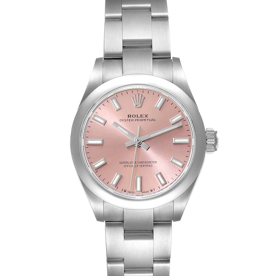 Rolex Oyster Perpetual Pink Dial Steel Ladies Watch 276200 SwissWatchExpo