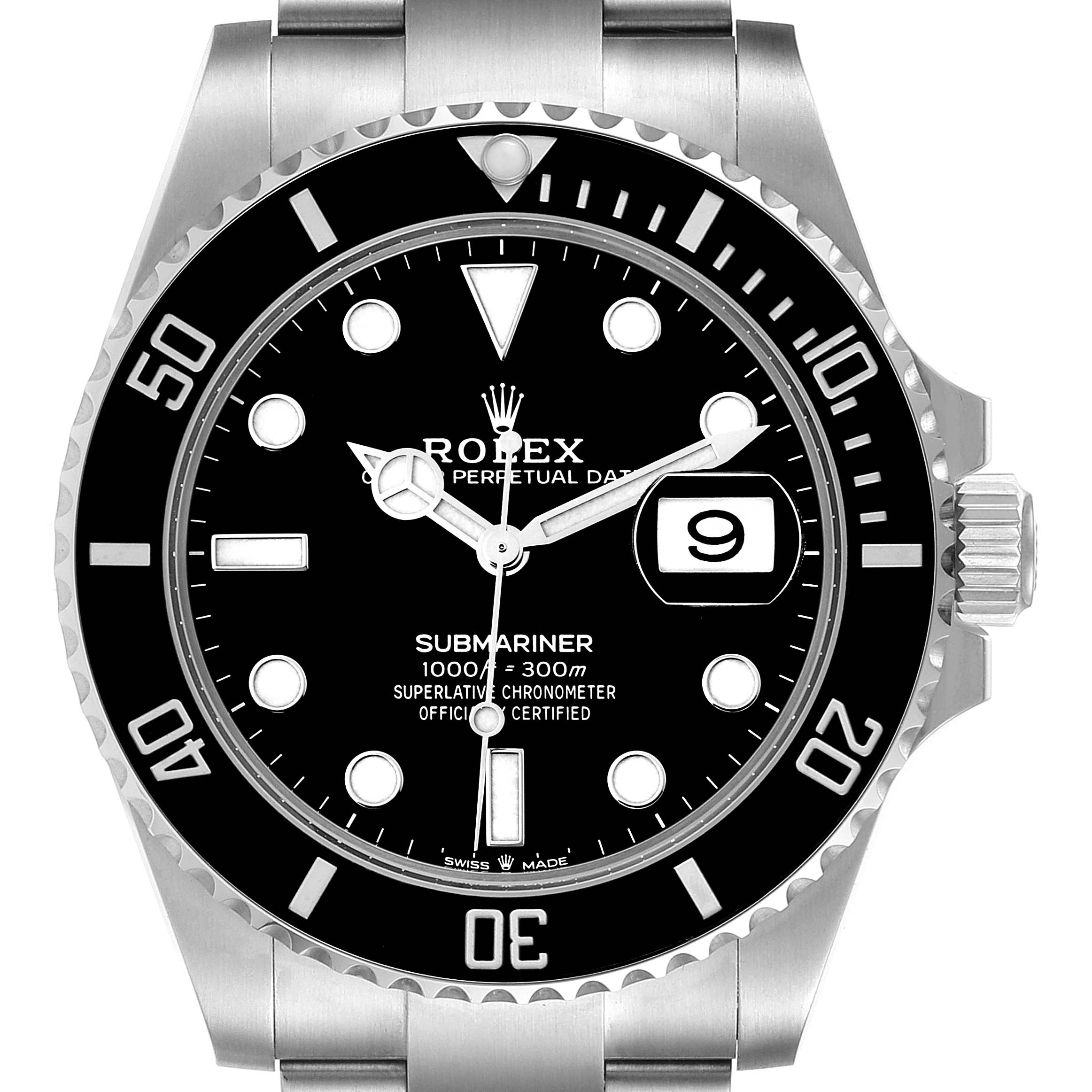 The watch is shown from a front angle, displaying the Rolex Submariner 126610 Men
s Stainless Steel Black Dial 126610 Men
s Stainless Steel Black Dial
s dial, bezel, and part of the bracelet.