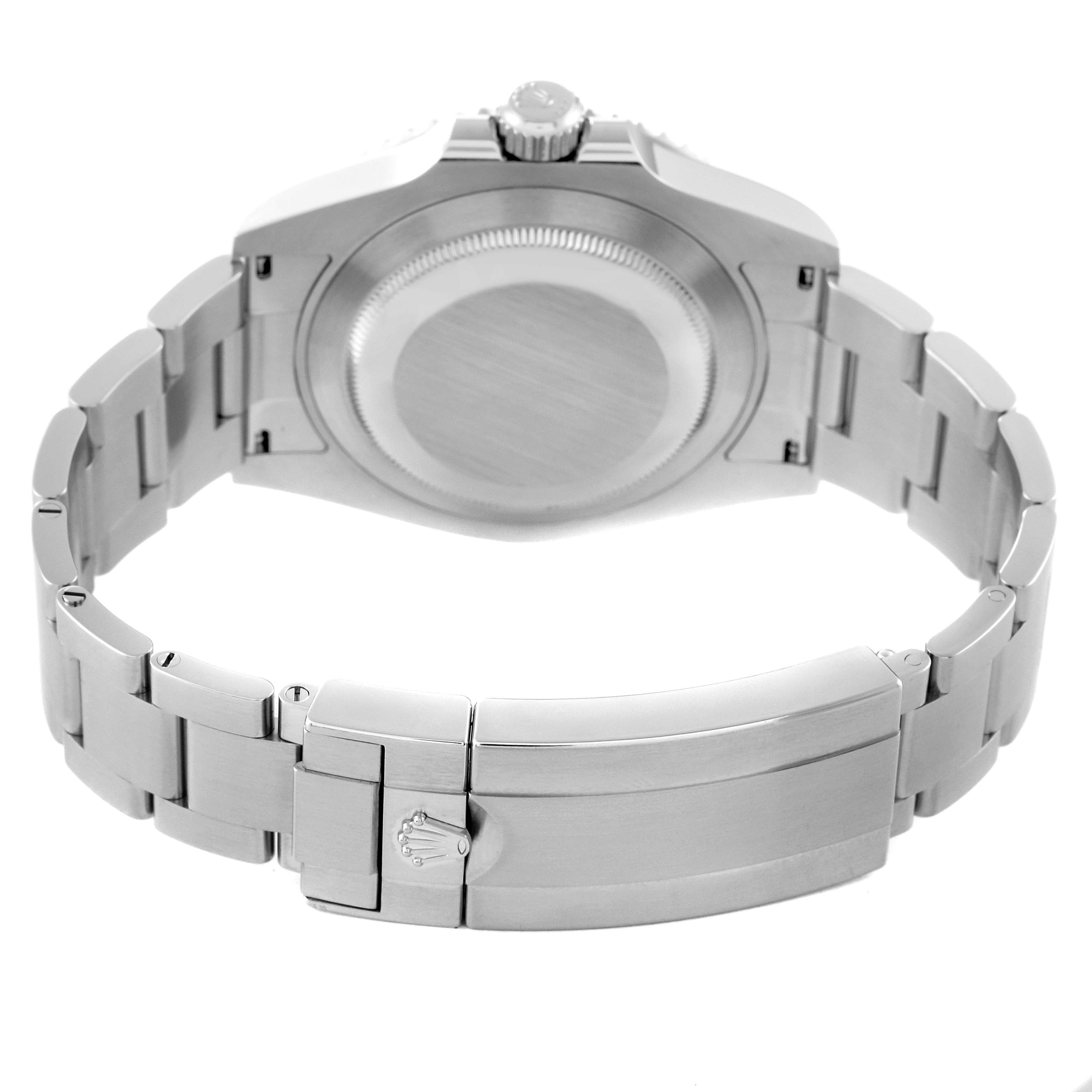 This image shows the back, bracelet, and clasp of a Rolex Submariner 126610 Men
s Stainless Steel Black Dial 126610 Men
s Stainless Steel Black Dial watch viewed from behind.