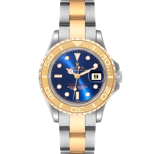 Photo of Rolex Yachtmaster 29mm Steel Yellow Gold Blue Dial Ladies Watch 69623