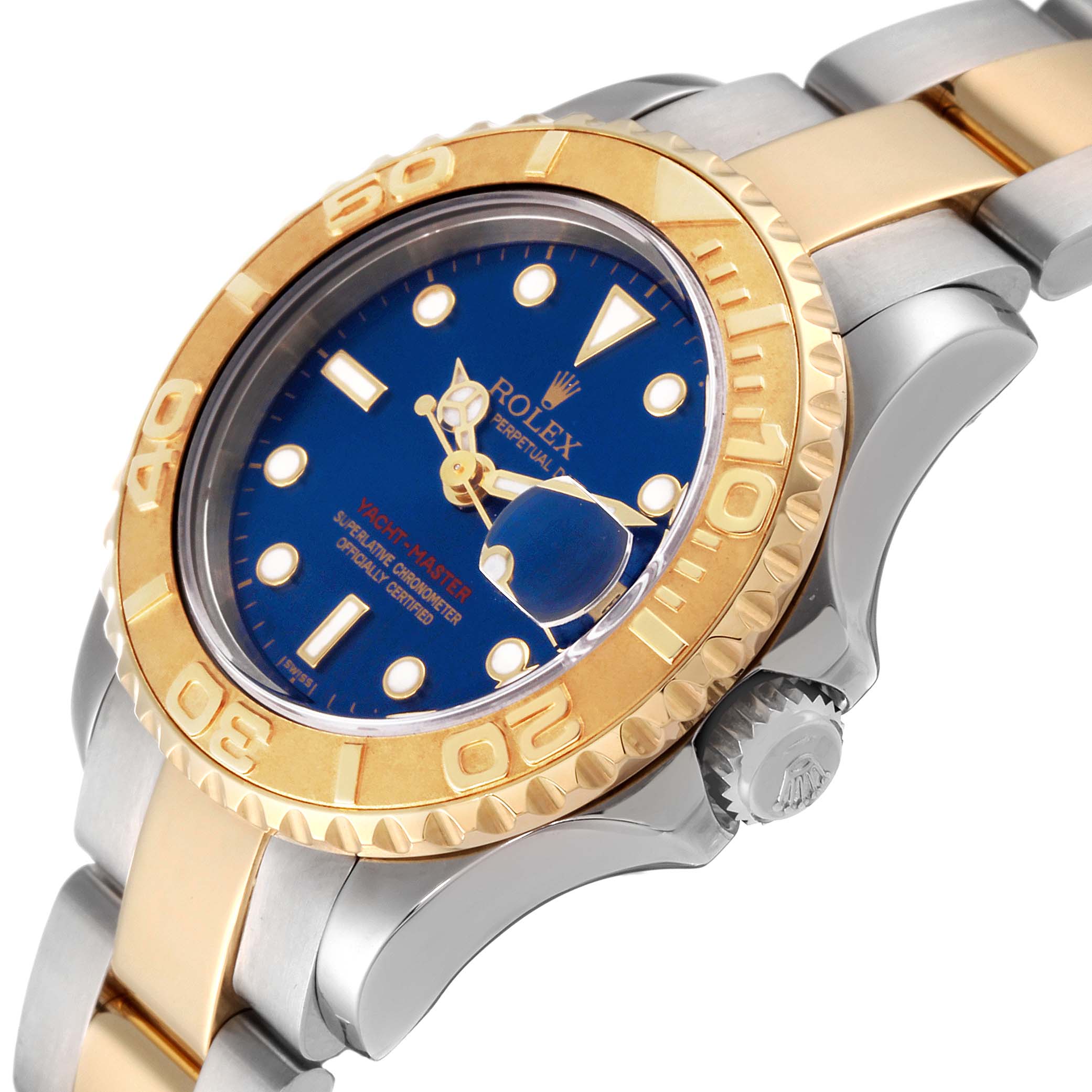 rolex yacht master yellow gold blue dial