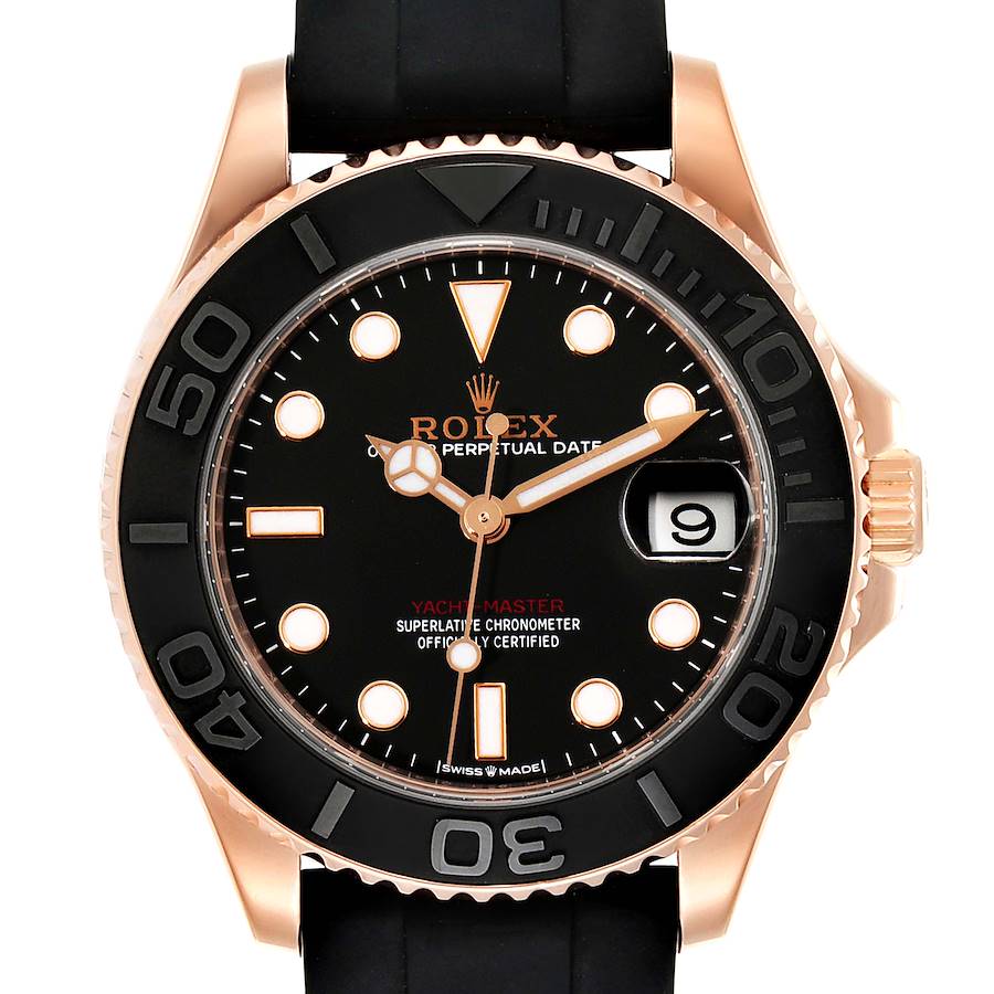 Rolex Yachtmaster 37 18K Everose Gold Rubber Strap Watch 268655 Unworn SwissWatchExpo