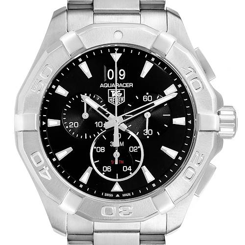 Photo of Tag Heuer Aquaracer Black Dial Chronograph Steel Mens Watch CAY1110