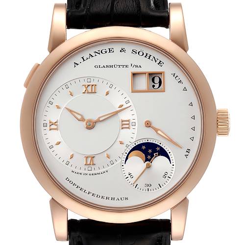 Photo of A. Lange and Sohne Lange 1 Moonphase Rose Gold Mens Watch 109.032 Papers