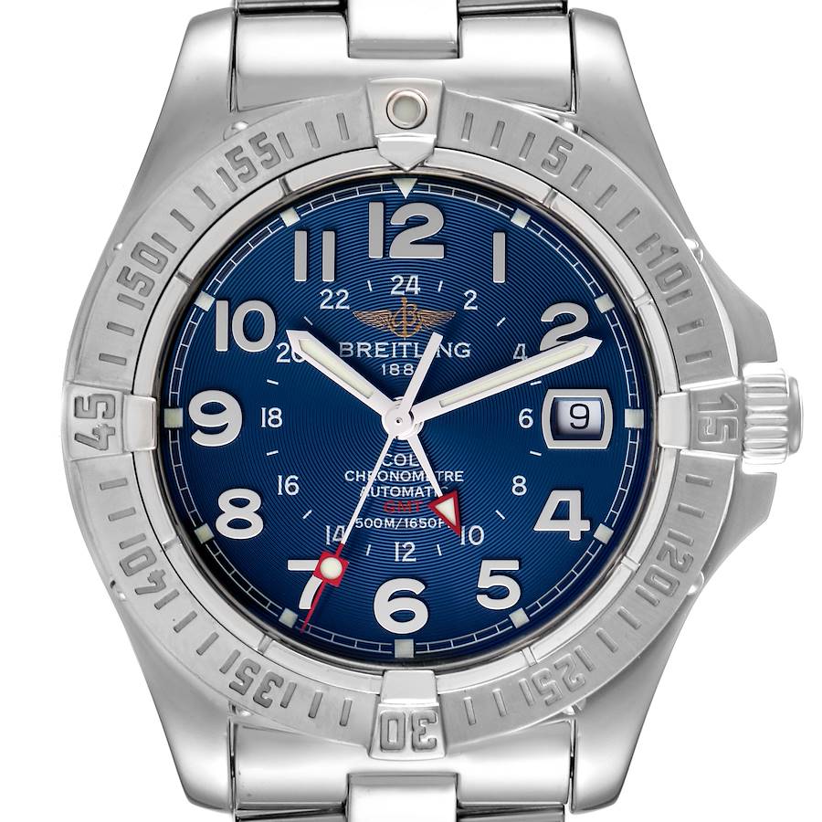 Breitling Colt GMT Automatic Blue Dial Steel Mens Watch A32350 SwissWatchExpo
