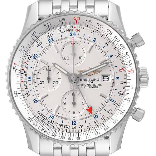 Photo of NOT FOR SALE Breitling Navitimer World GMT Chronograph Silver Dial Steel Mens Watch A24322 PARTIAL PAYMENT