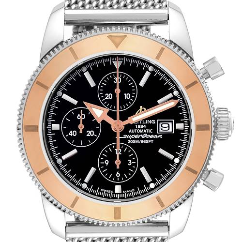 Photo of Breitling SuperOcean Heritage Chronograph Steel Rose Gold Mens Watch U13320 Box Papers