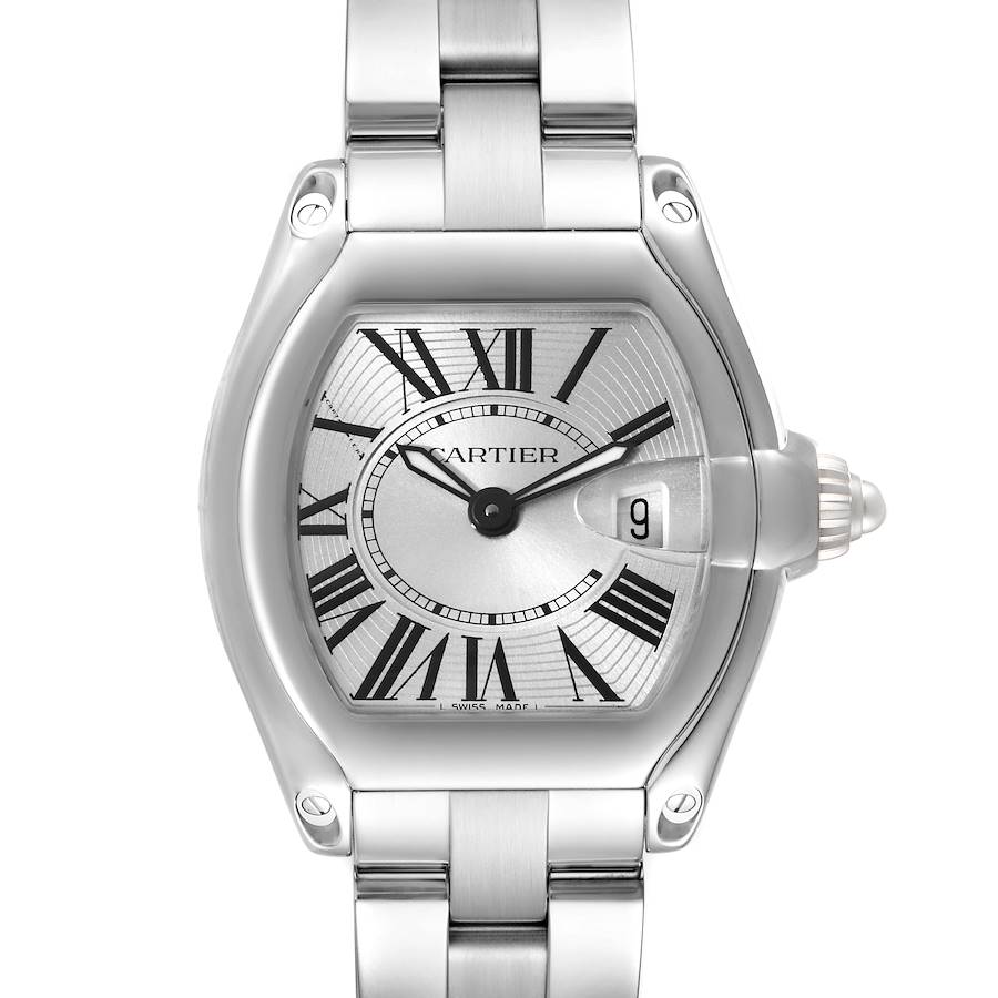Cartier Roadster Silver Dial Steel Ladies Watch W62016V3 Papers SwissWatchExpo