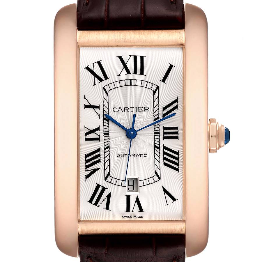 Cartier Tank Americaine XL Rose Gold Automatic Mens Watch W2609856 SwissWatchExpo
