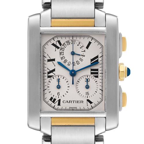 Photo of Cartier Tank Francaise Steel Yellow Gold Chronograph Mens Watch W51004Q4