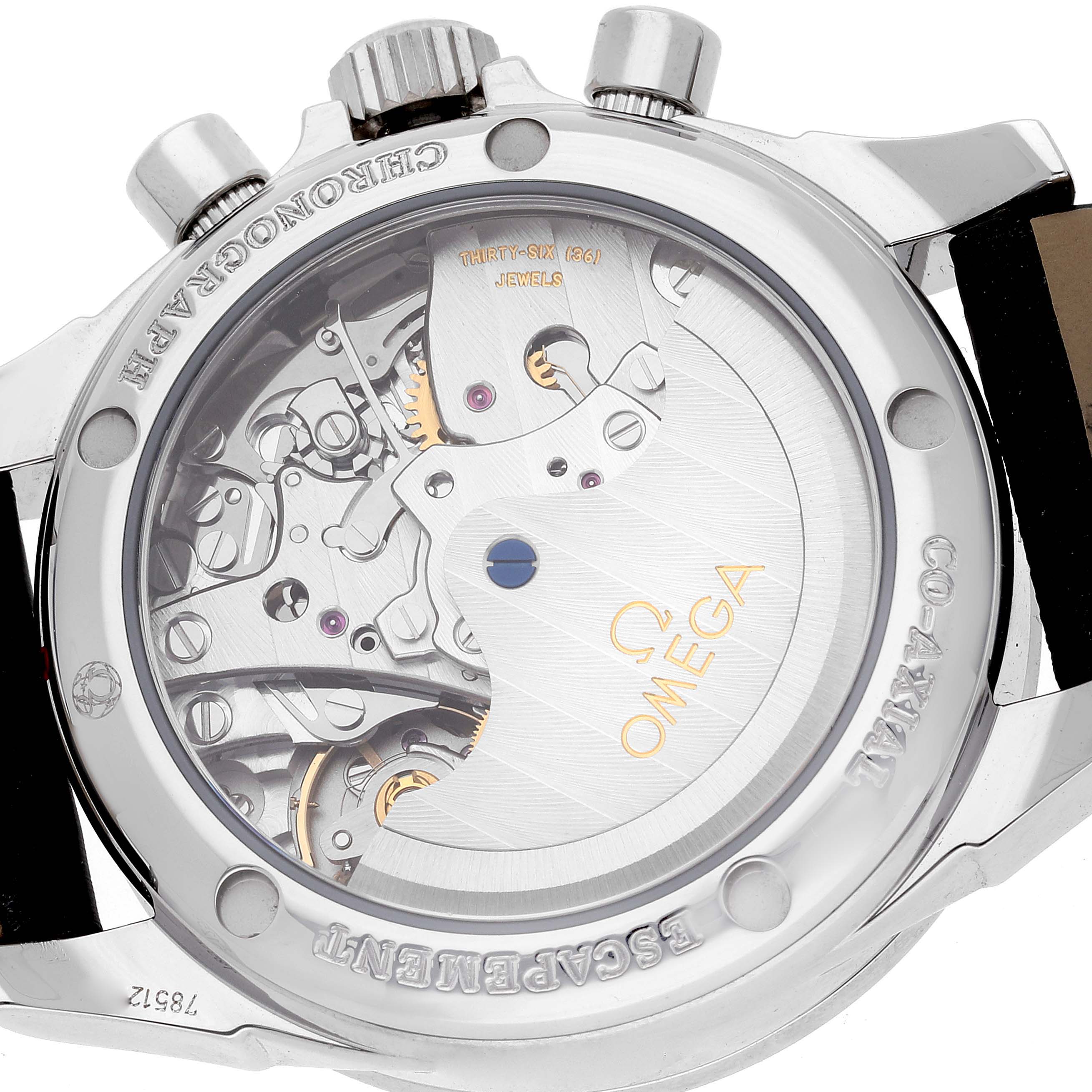 This image shows the back view of the Omega 422.18.35.50.06.001 Women's Stainless Steel Mother of Pearl Dial 422.18.35.50.06.001 Women's Stainless Steel Mother of Pearl Dial De Ville watch, highlighting the movement and internal mechanics.