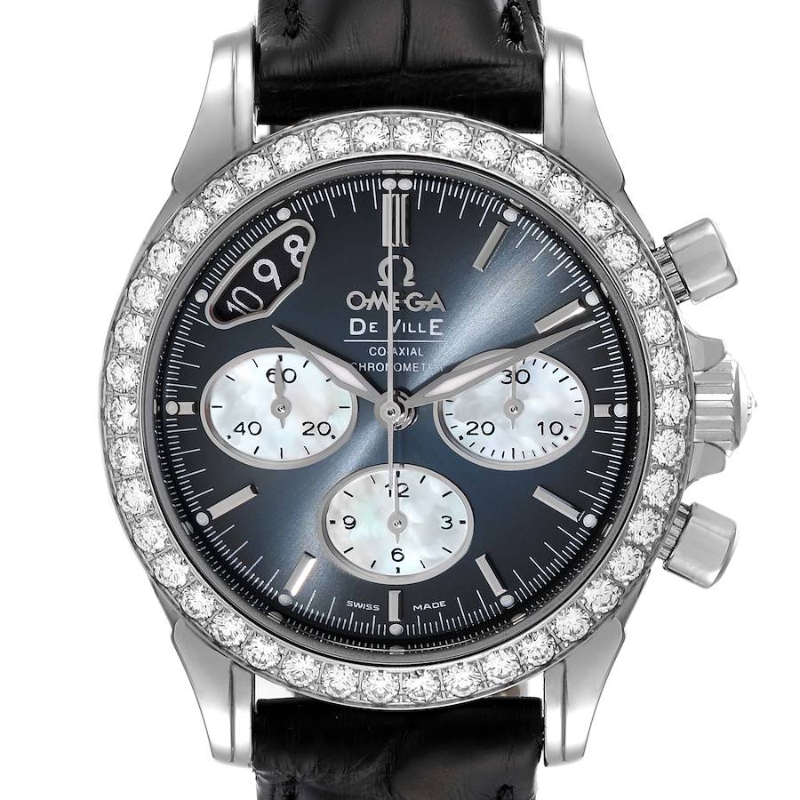 Omega DeVille Co-Axial Steel Diamond Ladies Watch 422.18.35.50.06.001 Box Card SwissWatchExpo