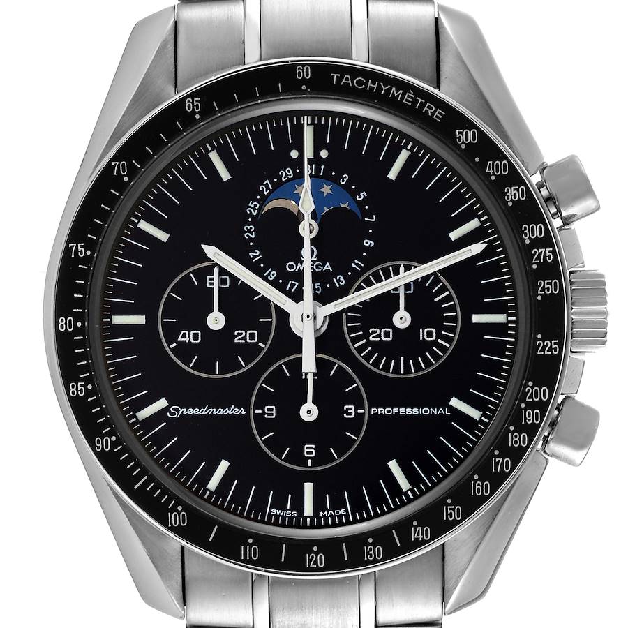 Omega Speedmaster Professional Moonwatch Moonphase Steel Mens Watch 3576.50.00 SwissWatchExpo