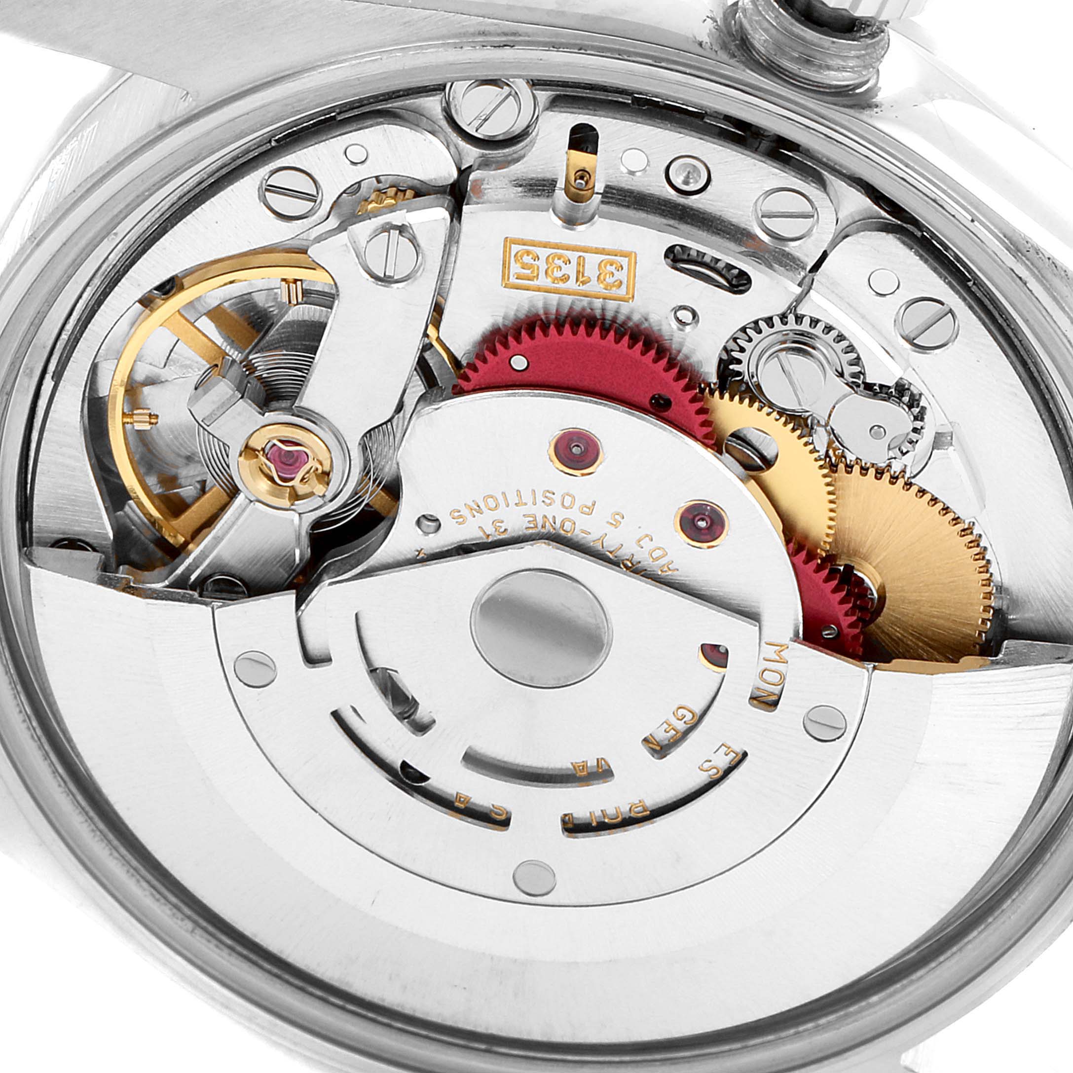 The image shows the internal mechanical movement of a Rolex Date 15200 Men's Stainless Steel Black Dial 15200 Men's Stainless Steel Black Dial model watch, viewed from the back.