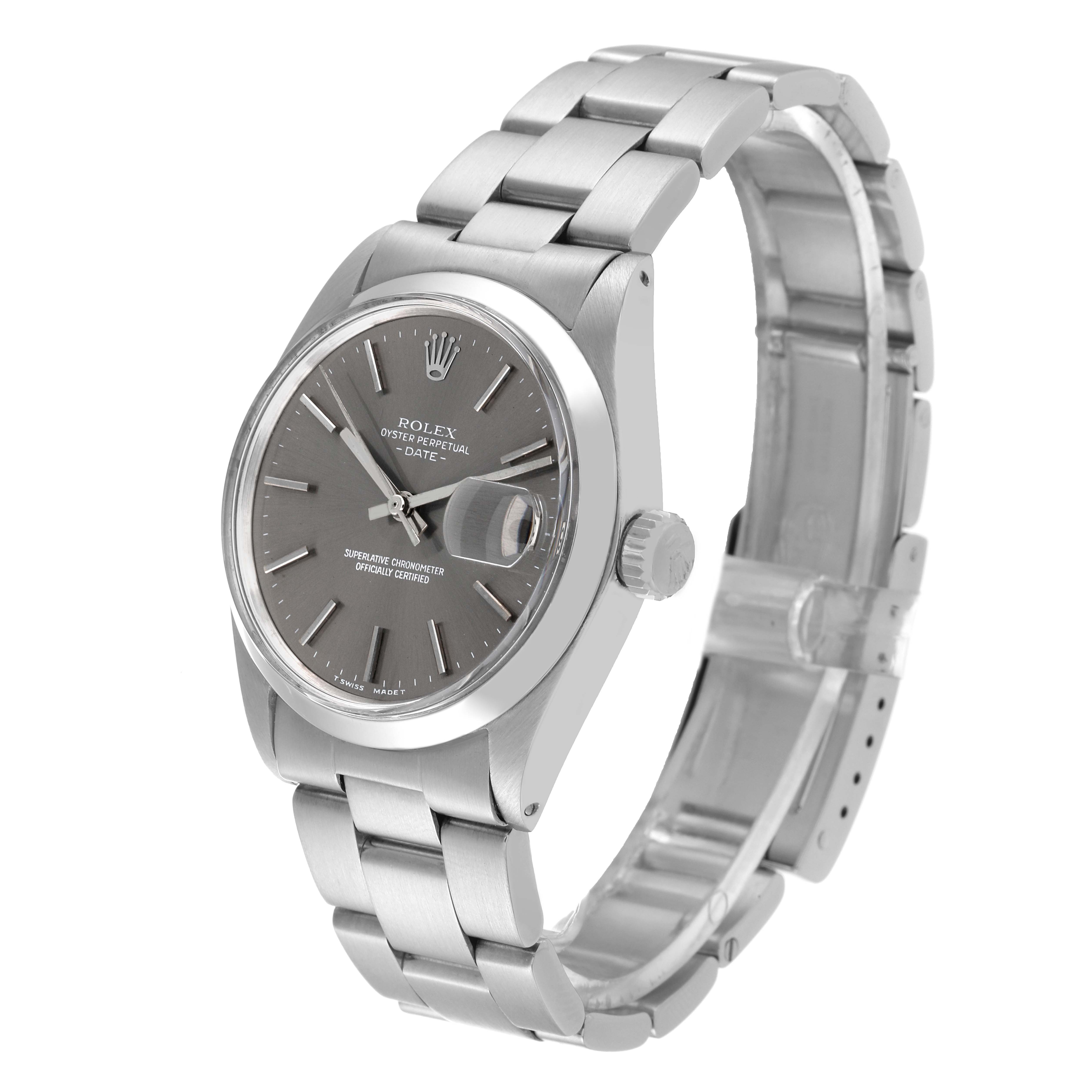 The Rolex Vintage Collection 1500 Men
s Stainless Steel Grey Dial 1500 Men
s Stainless Steel Grey Dial watch is shown at a three-quarter view, displaying the face, crown, and bracelet.