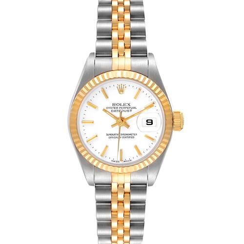 Photo of Rolex Datejust 26 Steel Yellow Gold White Dial Ladies Watch 79173 Papers