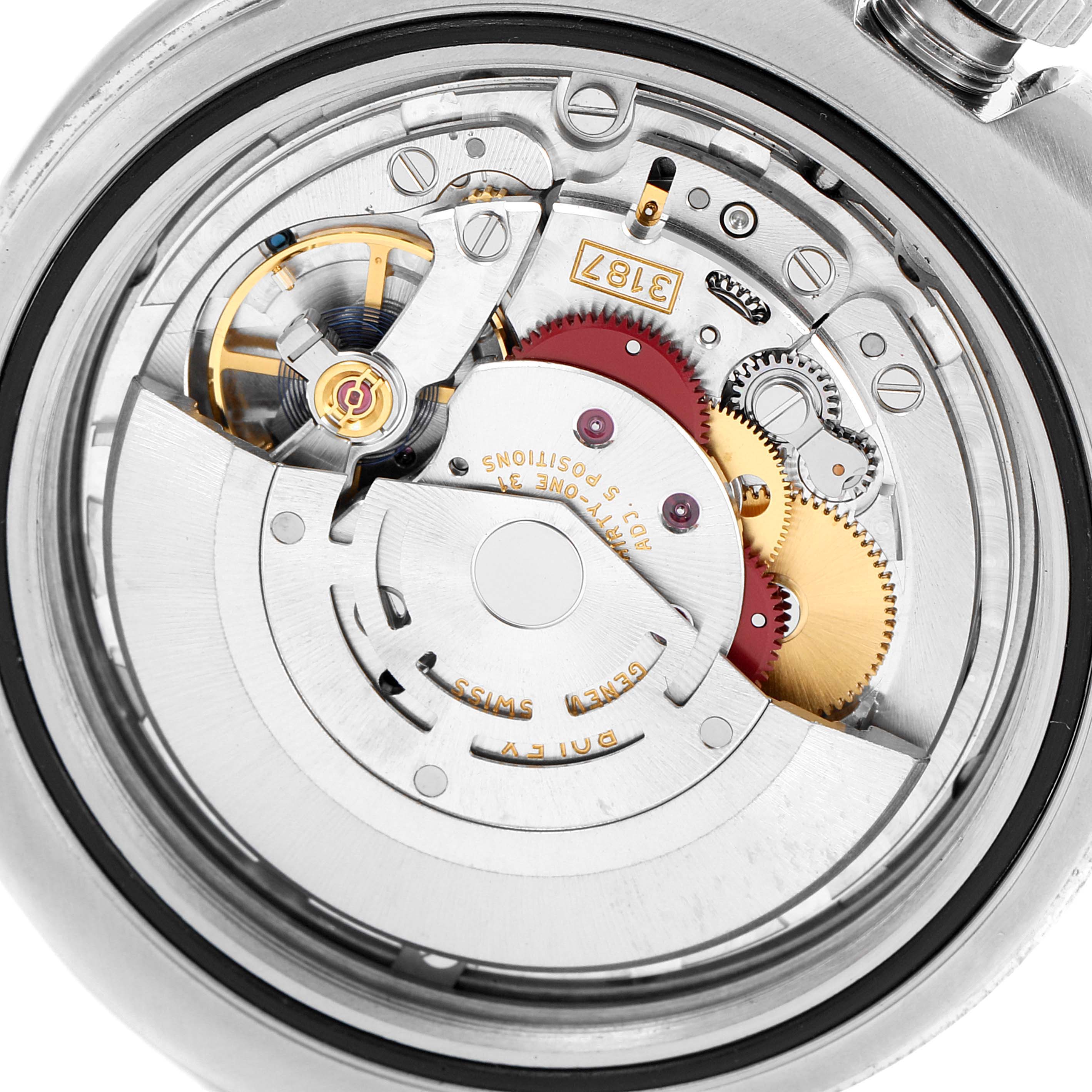 This image shows the internal mechanism of a Rolex Explorer 216570 Men
s Stainless Steel White Dial 216570 Men
s Stainless Steel White Dial watch, viewed from the back, displaying its intricate gears and components.