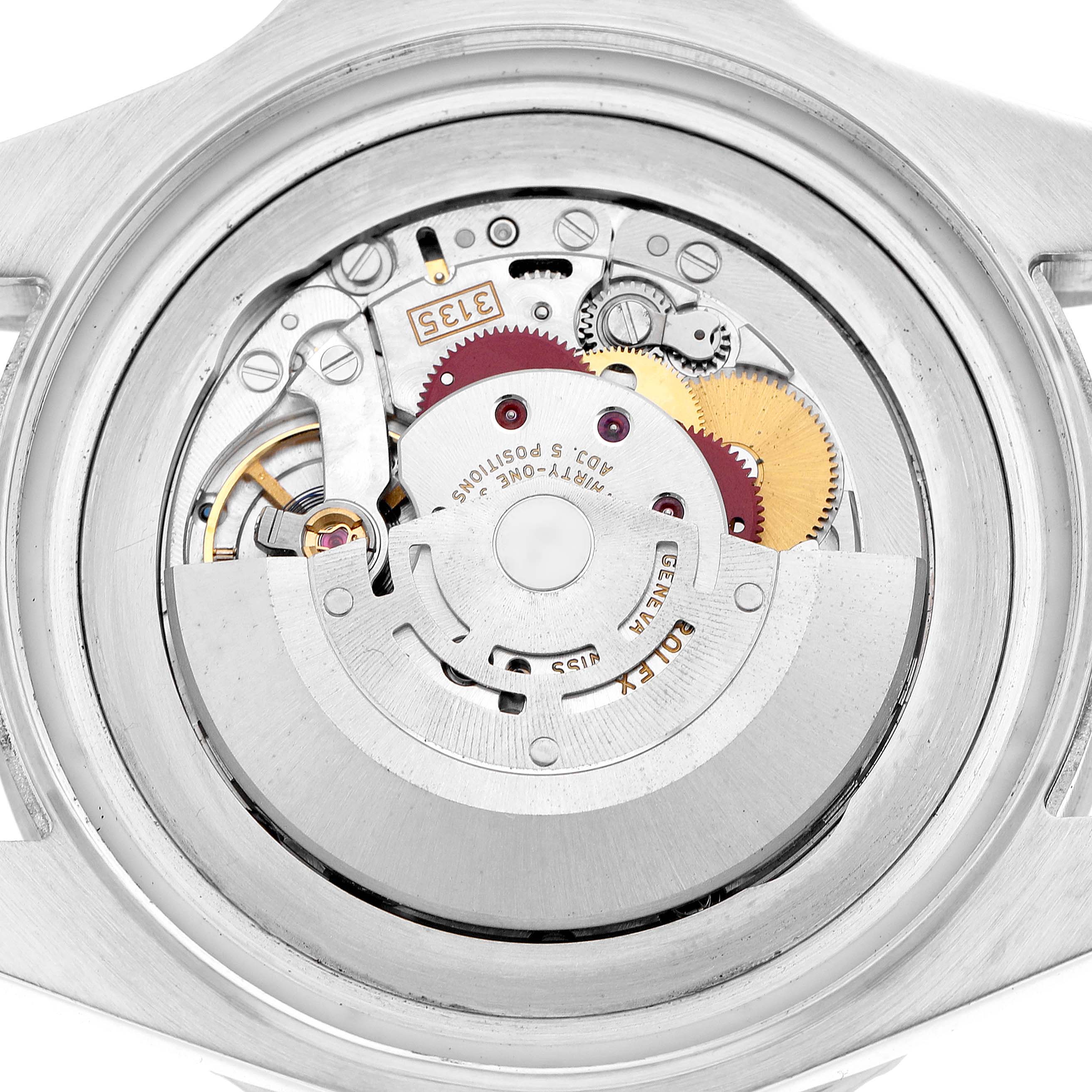 The image shows the internal mechanical movement of a Rolex Sea-Dweller 116660 Men's Stainless Steel Black Dial watch from the back.