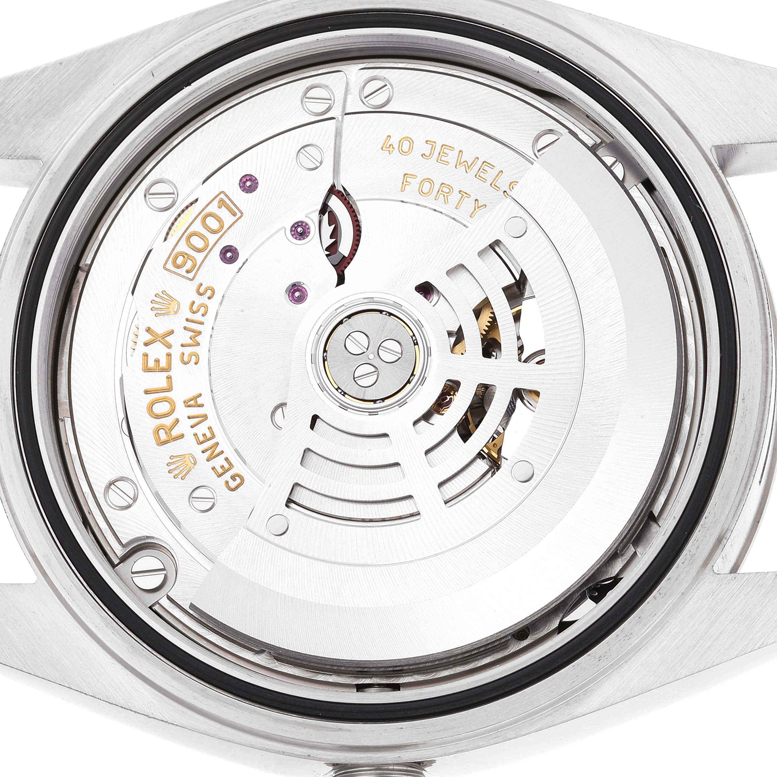 This image shows the back view of the Rolex Sky-Dweller 326934 Men's Stainless Steel Blue Dial 326934 Men's Stainless Steel Blue Dial, highlighting its movement and internal mechanism.