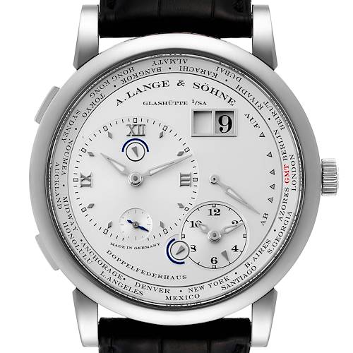 Photo of A. Lange and Sohne Lange 1 Time Zone White Gold Silver Dial Mens Watch 116.039