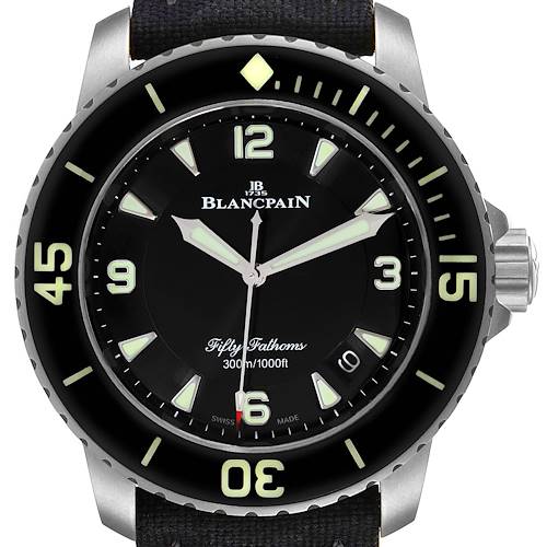 Photo of Blancpain Fifty Fathoms Titanium Black Dial Mens Watch 5015 Unworn