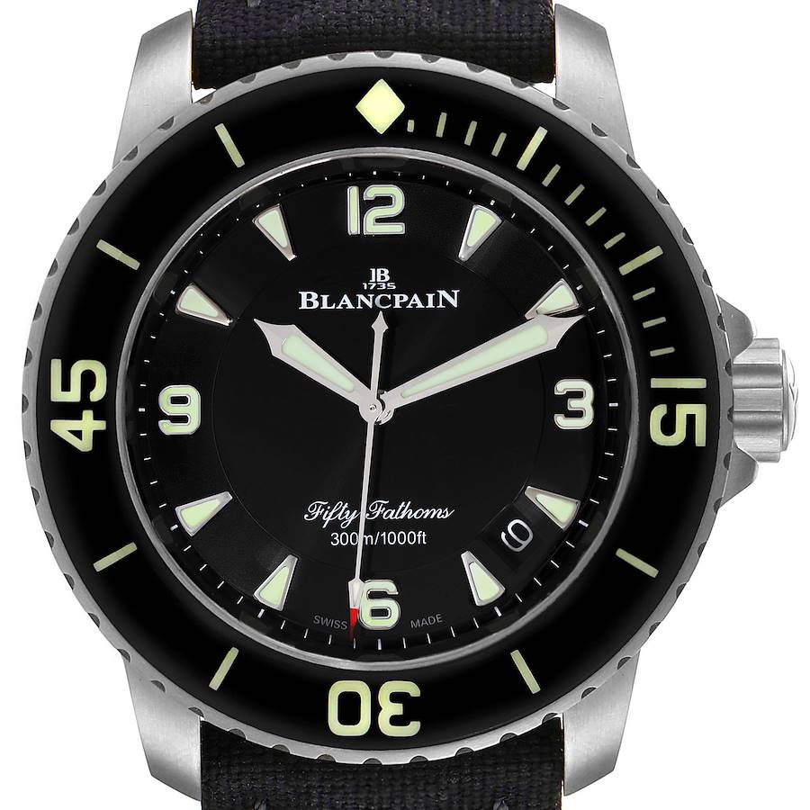 Blancpain Fifty Fathoms Titanium Black Dial Mens Watch 5015 Unworn SwissWatchExpo